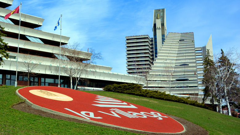 The disused Olympic Village pyramid, a twin-tower structure in Montreal, Quebec, Canada built as the athletes' residence for the 1976 Summer Olympics.