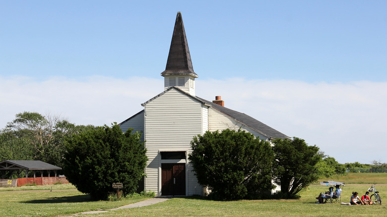 Decommissioned garrison chapel at Fort Tilden, Breezy Point, Queens, NY, USA