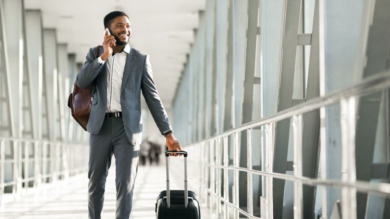Man in a suit at the airport