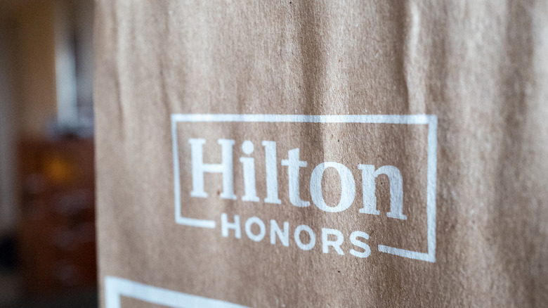 Hilton Honors sign at check in