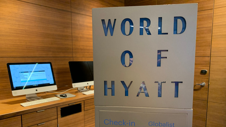 World of Hyatt check in desk inside hotel