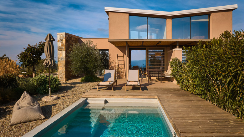 An inviting backyard oasis at a vacation rental