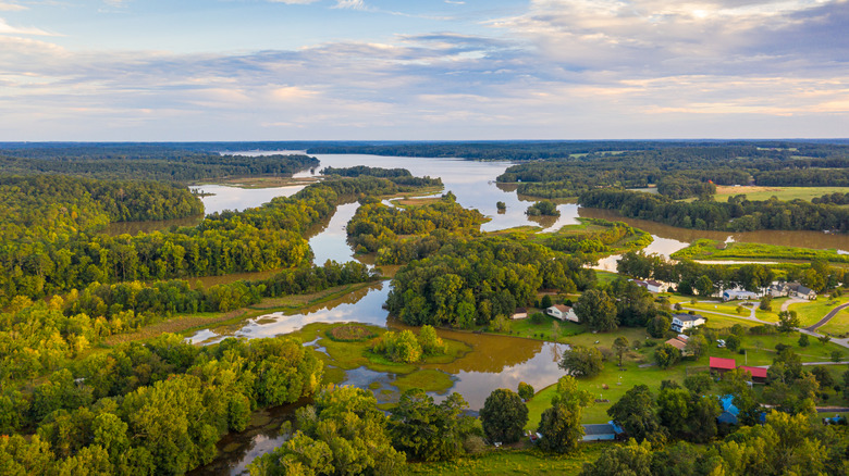 An aerial view of Lake Oconee, Georgia
