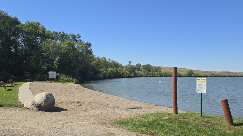 The beach at Beaver Lake State Park in North Dakota