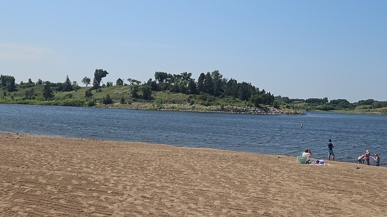 The beach at the Jamestown Reservoir in North Dakota