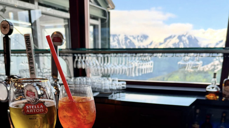 The view at Seven Glaciers Restaurant in Girdwood, Alaska.