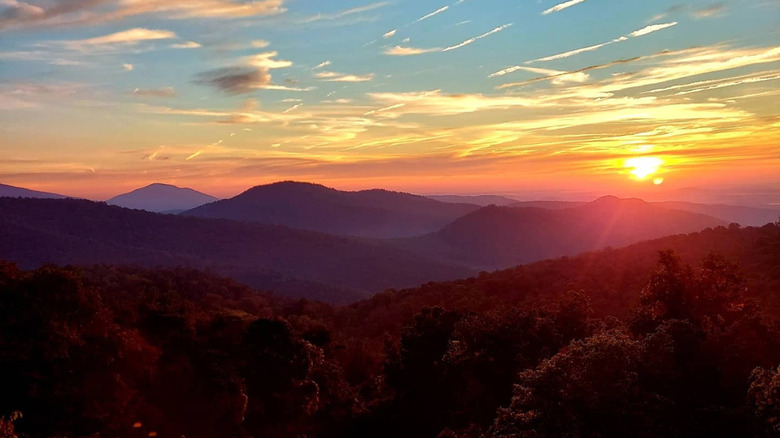Sunrise from Knob Mountain and Jeremys Run Trail, Shenandoah National Park, Virginia