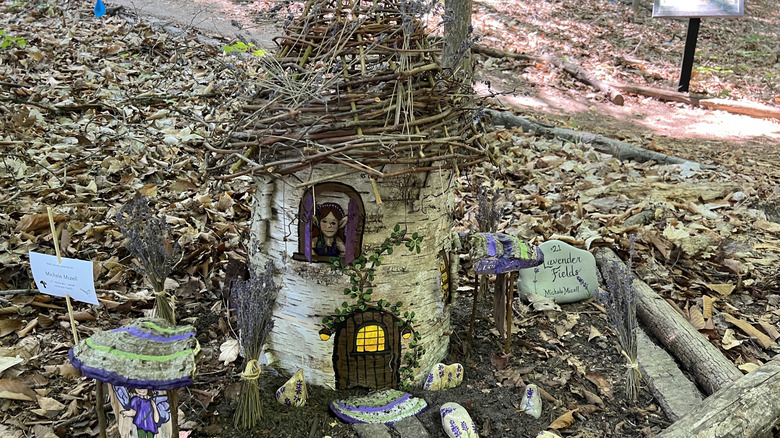 A tiny "fairy house" in The Botanic Garden at Historic Barns Park.