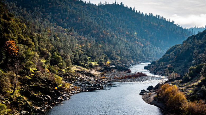 the American River running through the Auburn State Recreation Area outside Auburn, California