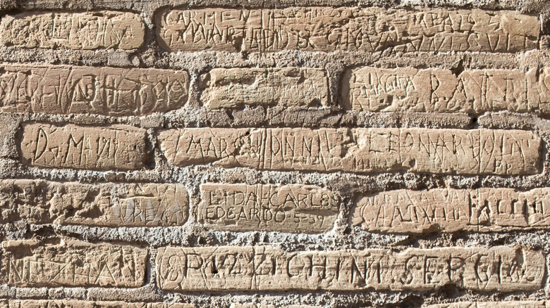 Vandalized wall of the Coliseum