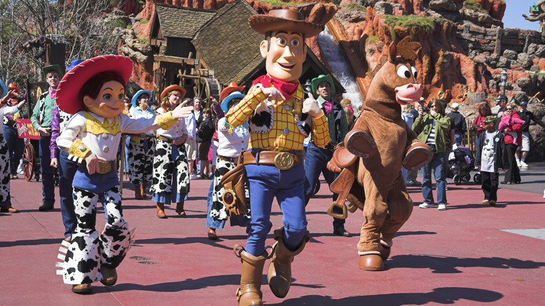 Toy Story characters performing at Walt Disney World