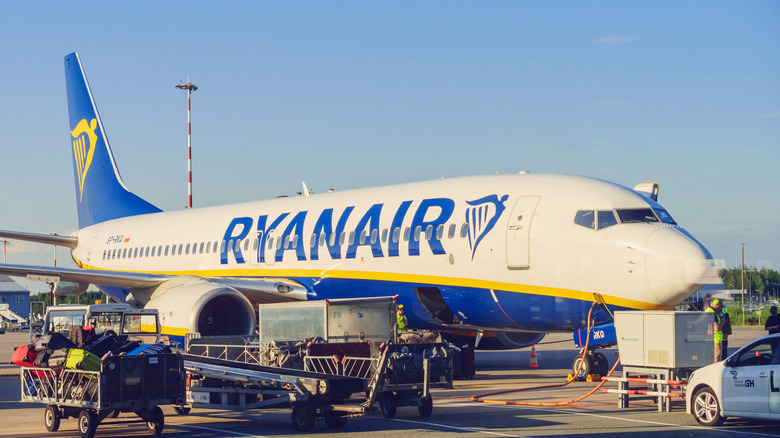 Ryanair plane waiting to take off