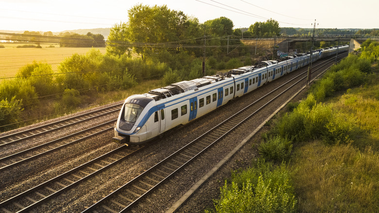 train in european countryside
