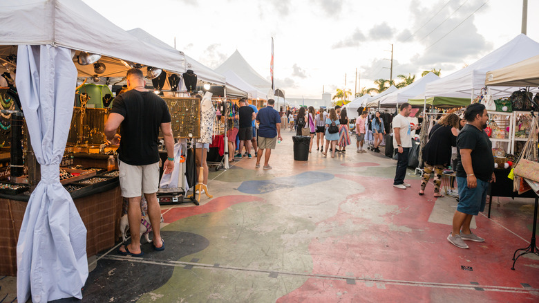 Numerous artisans set up booths in Miami for the Wynwood Art Walk