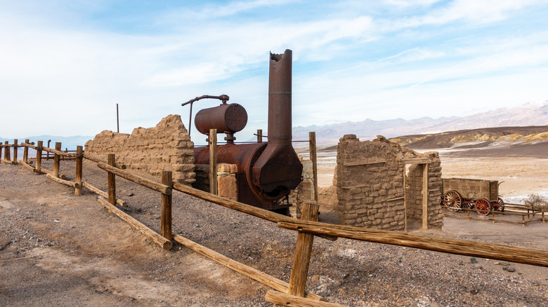 The historic Harmony Borax Works mining operation at Death Valley National Park