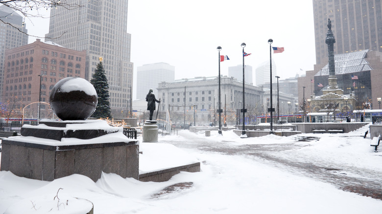 Downtown Cleveland in the Winter.