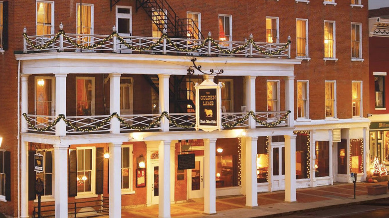 The exterior of the Golden Lamb Hotel and Restaurant