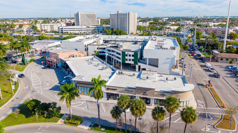 Aerial view of the Miami Springs shopping center