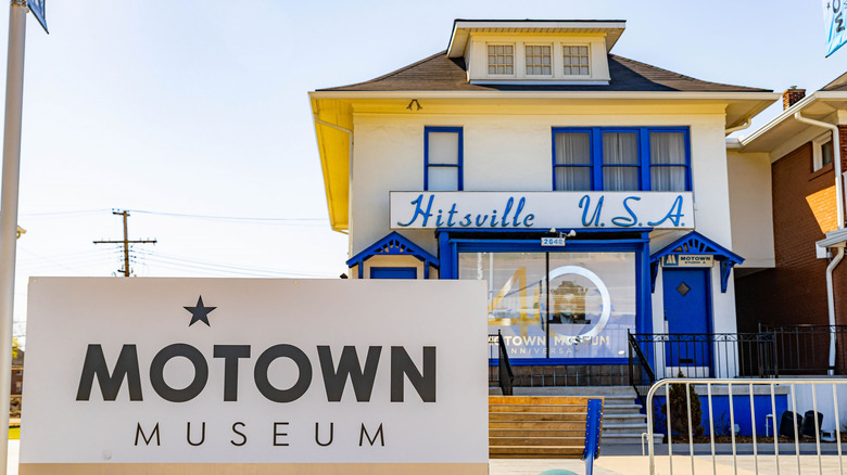 Outside of the Motown Museum in Detroit, Michigan