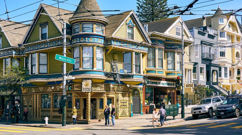 Corner house in Haight Ashbury neighborhood of San Francisco, California