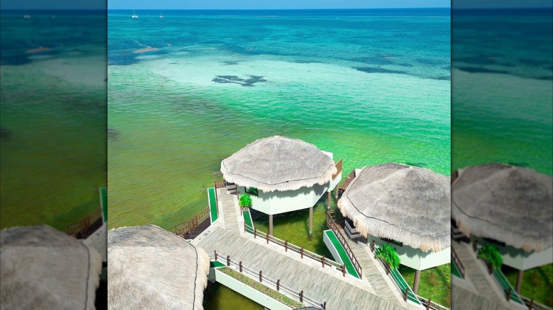 Arial view of Palafitos Overwater Bungalows