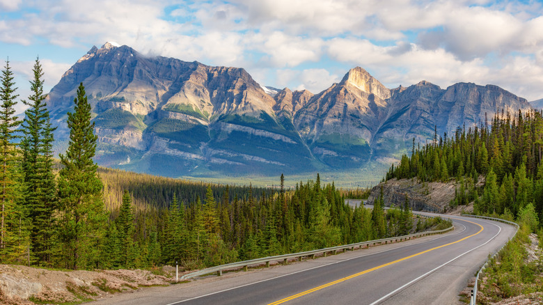 Scenic highway in the Canadian Rockies