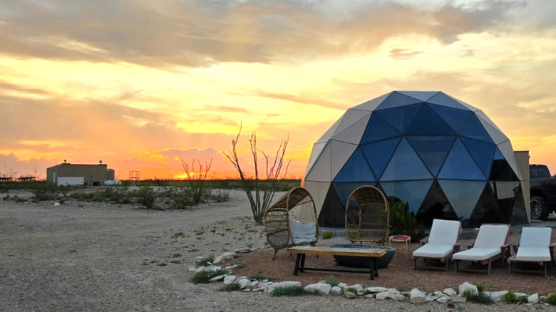 A geodome in StarStruck Glamping