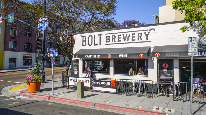 Exterior of Bolt Brewery in San Diego