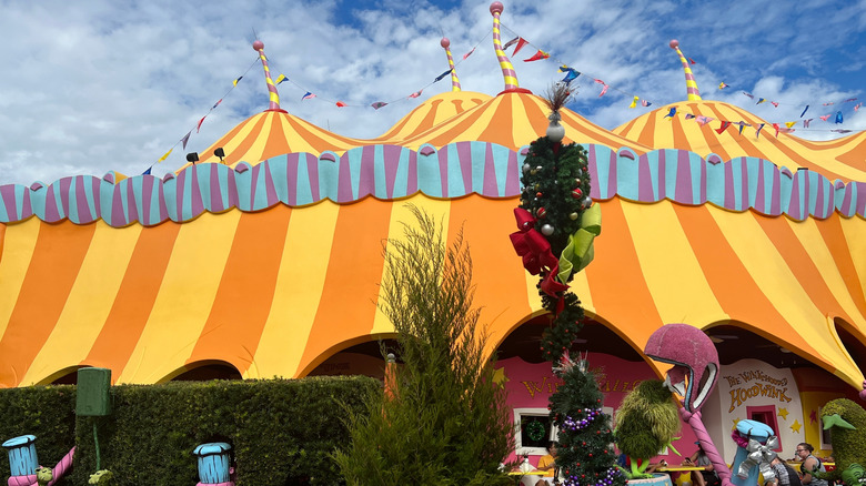 Exterior of colorful Circus McGurkus Cafe Stoo-pendous at Universal Islands of Adventure in Orlando, Florida.