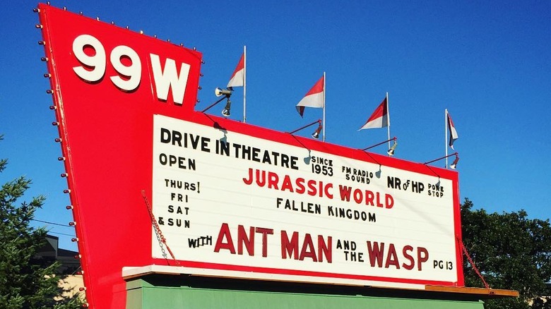 Sign at 99W Drive-In