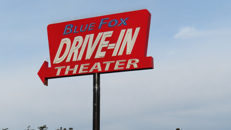 Big red drive-in sign