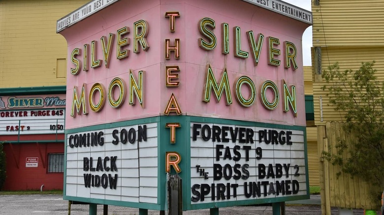 Entrance to Silver Moon Drive-In