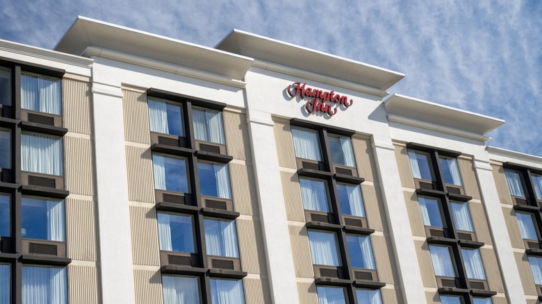 The front exterior of a Hampton Inn