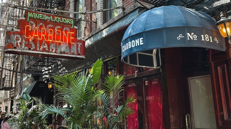 Exterior signage at Carbone