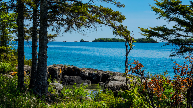 Several of the tiny islands off the main island of Isle Royale National Park in Lake Superior