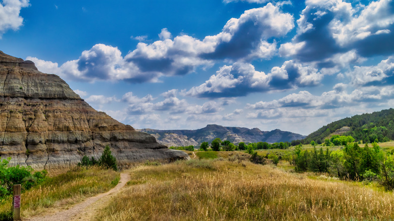 Badlands in North Dakota in Theodore Roosevelt National Park