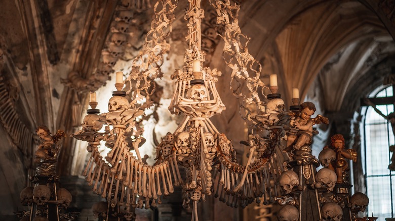 Bone chandelier at Sedlec Ossuary