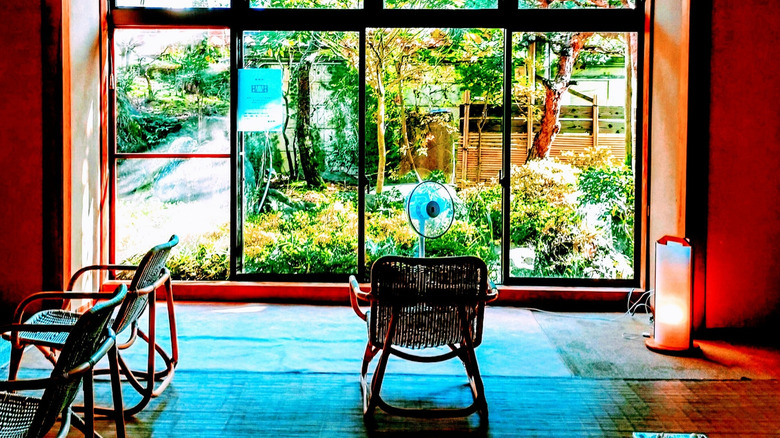 View outside from inside Hoshi Ryokan