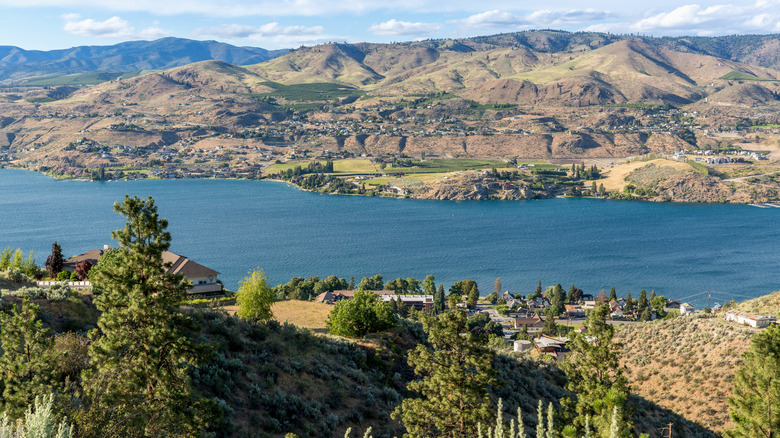 An elevated view of Lake Chelan, Washington
