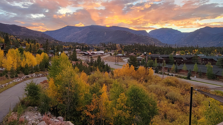 Grand Lake, Colorado, at sunset in the early fall