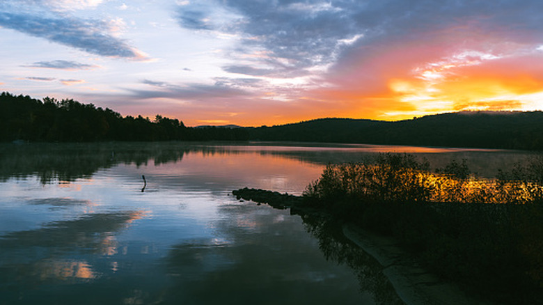 Sunrise over Little Squam Lake near Holderness, New Hampshire