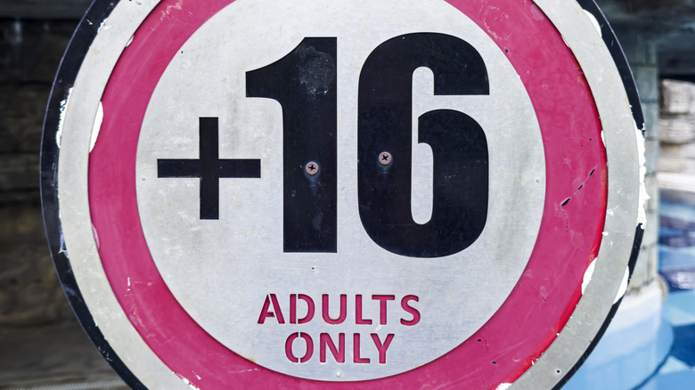 An adults only sign