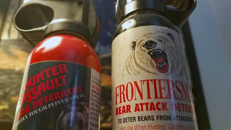 Counter Assault and Frontiersman bear attack sprays side-by-side