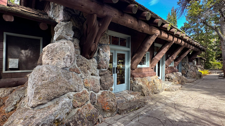 The log cabin-style, historic Fishing Bridge Visitor Center, Yellowstone National Park