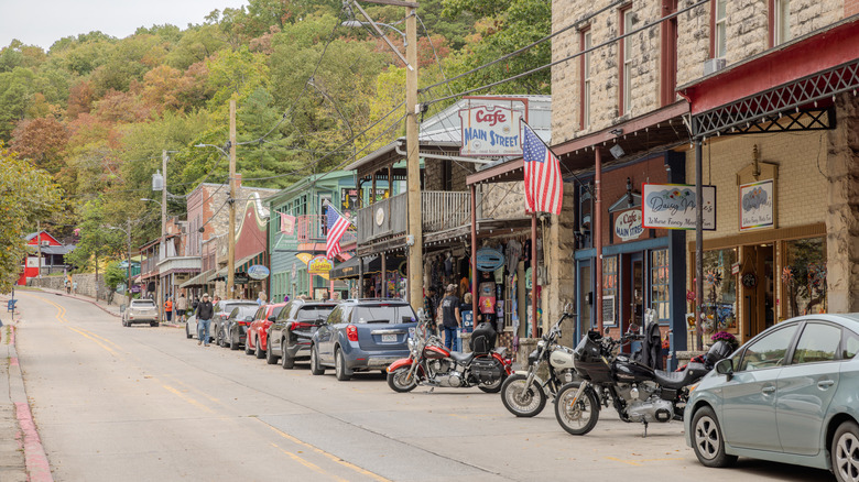 Downtown Eureka Springs on fall day