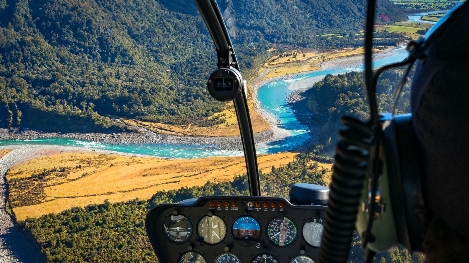 helicopter over South Island