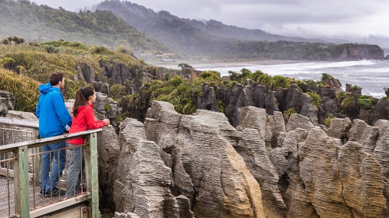 People at Punakaiki Pancake Rocks