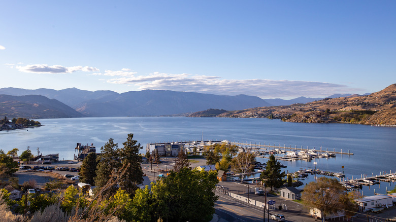 Autumn colors in Chelan, Washington, from an elevated vantage point