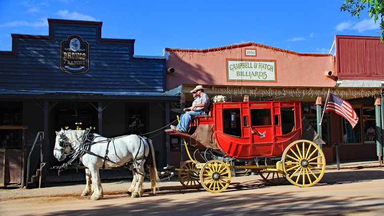 A stagecoach in Tombstone, Arizona