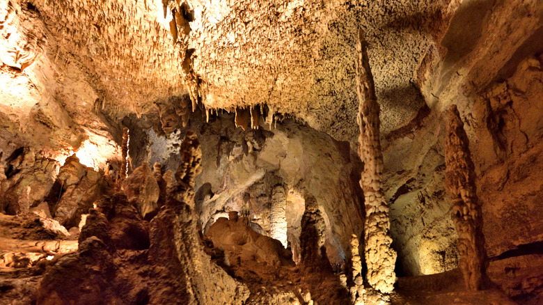 Rock formations inside Natural Bridge Caverns in San Antonio, Texas